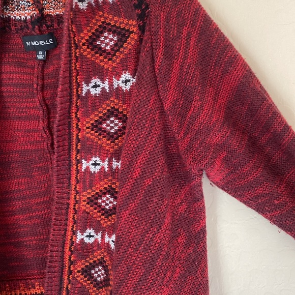 My Michelle, XL, sweater cardigan with Aztec print and fringe - Picture 3 of 7